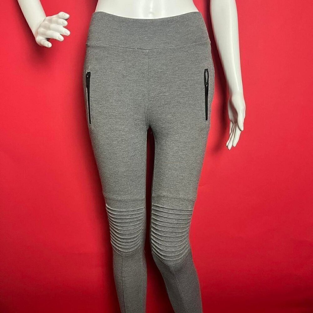 Guess / Grey leggings with vertical zipper accents​​​​​​​​​​​​​